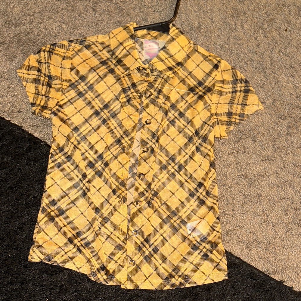 NOBO Yellow Plaid Shirt XS NWOT